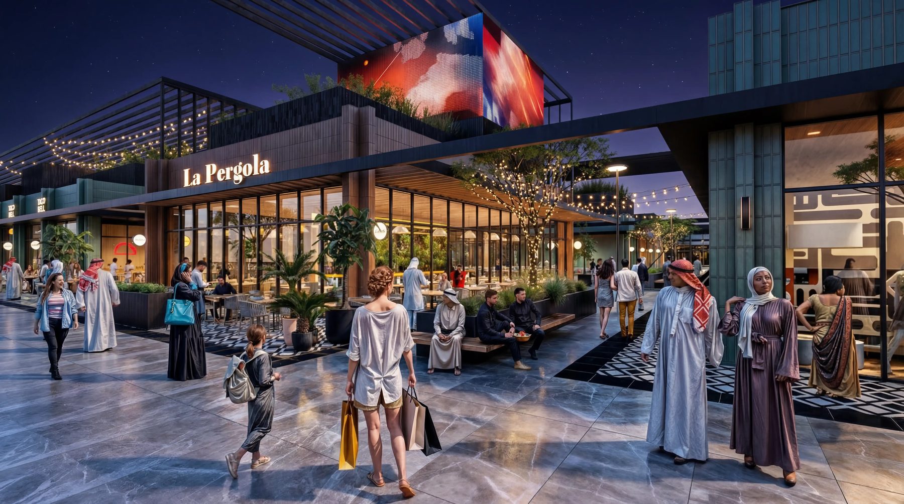 3D-Innenvisualisierung Shopping Mall Abha, Boulevard