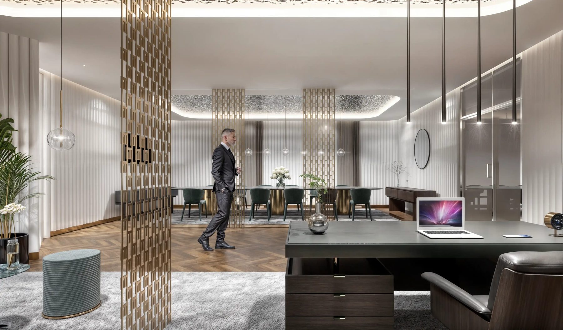 3D-Innenvisualisierung Chefbüro