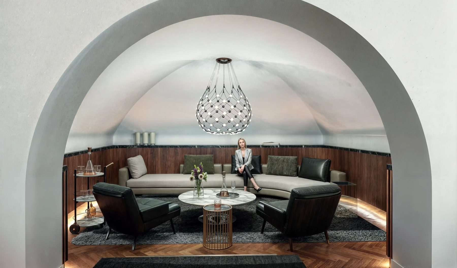 3D-Innenvisualisierung Büro, private Lounge