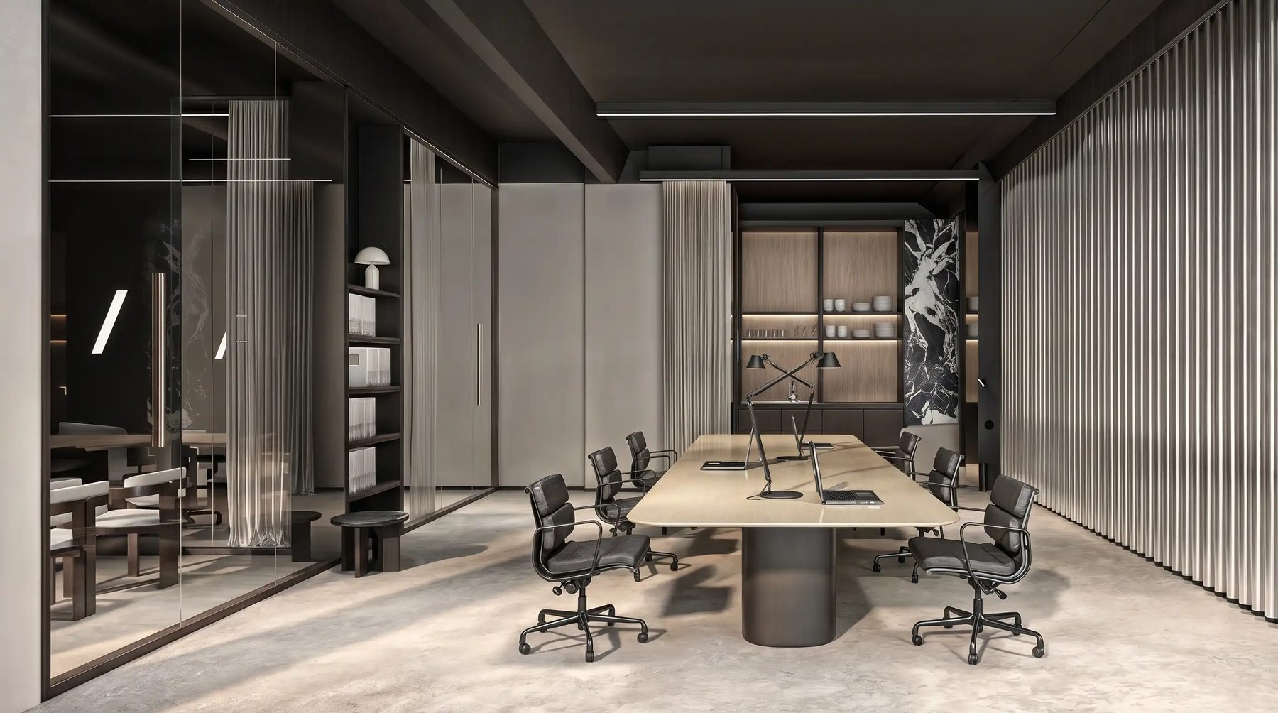 3D-Innenvisualisierung Coworking Berlin, Arbeitsbereich