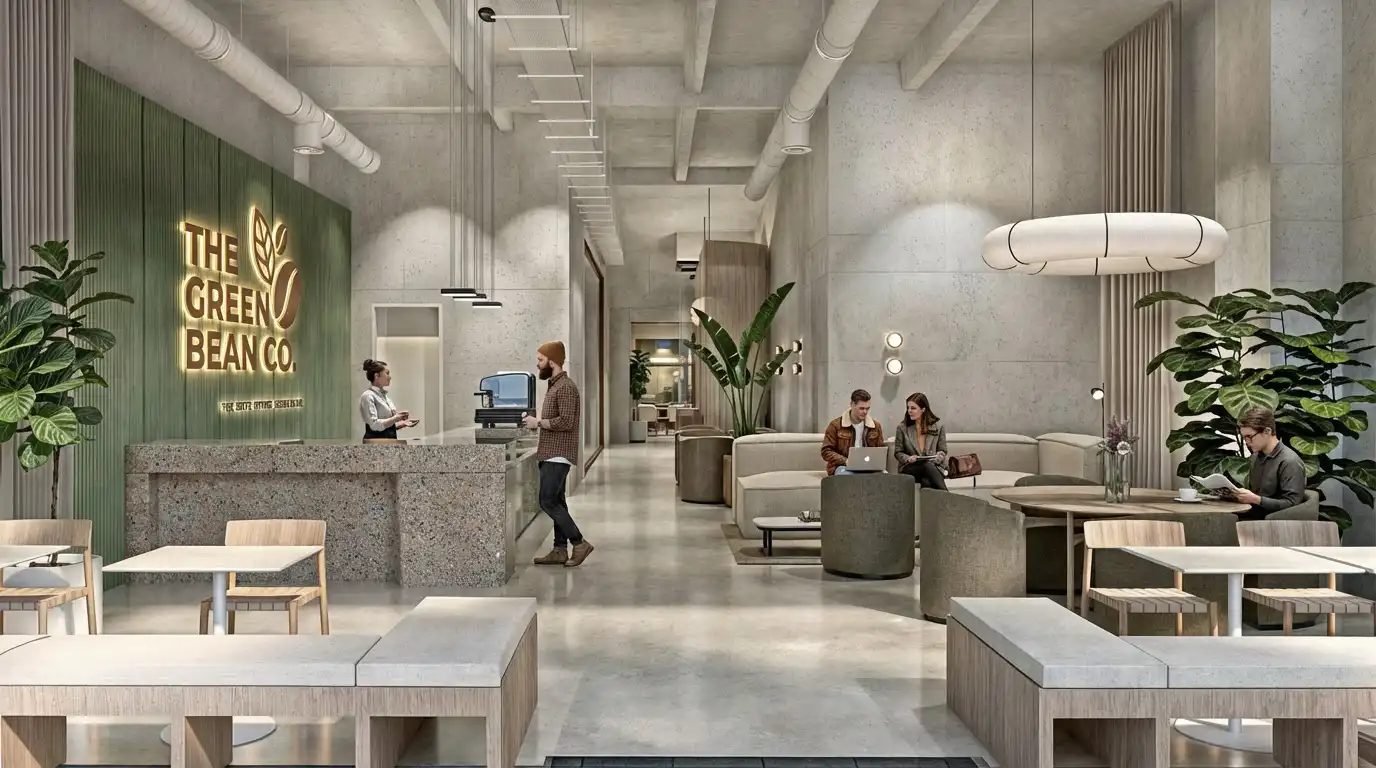 3D-Innenvisualisierung Coworking Space Berlin