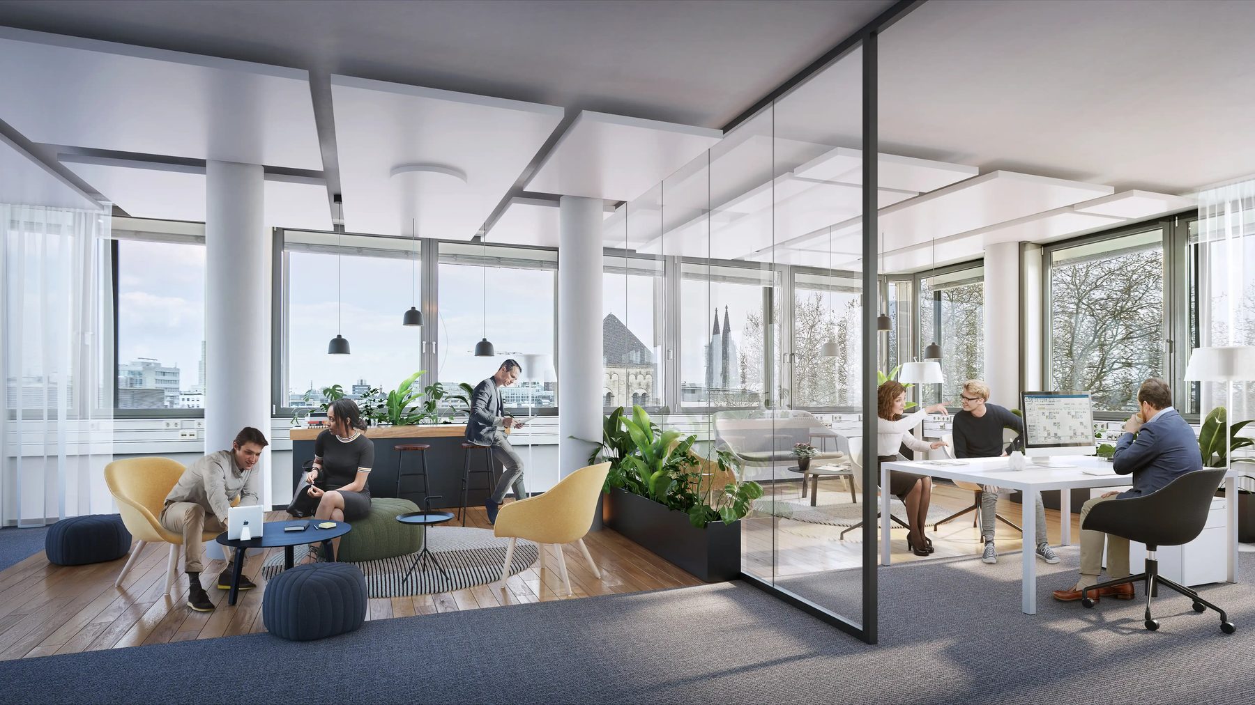 3D-Innenvisualisierung Coworking Space Köln