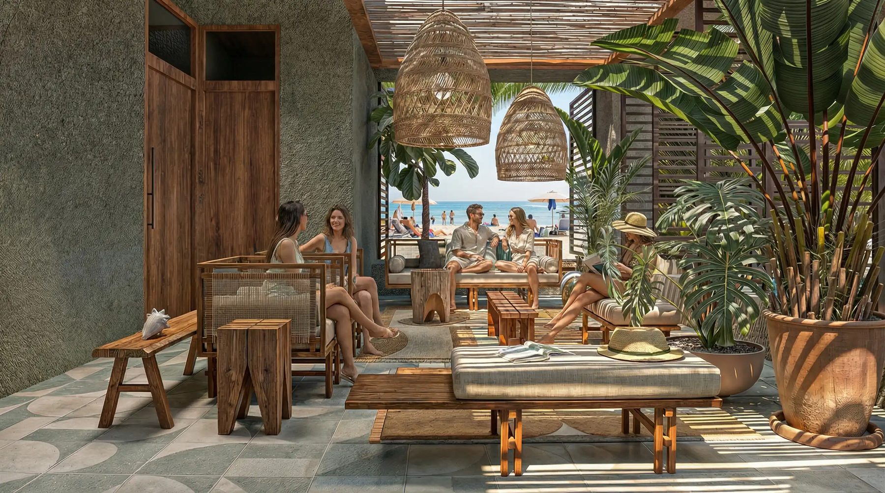 3D-Innenvisualisierung Makara, Restaurantbereich