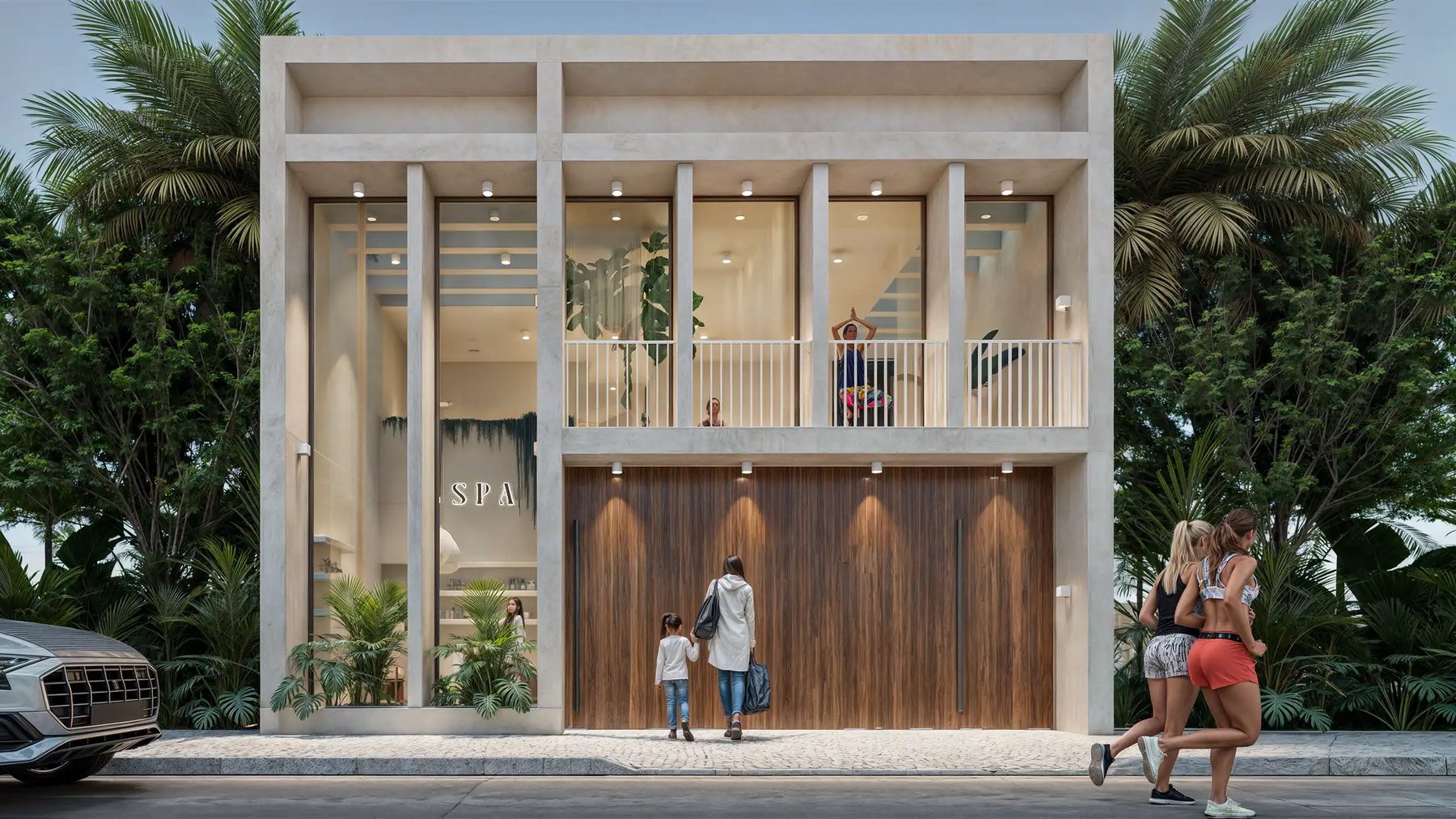 3D-Außenvisualisierung Spa Vicens, Fassade