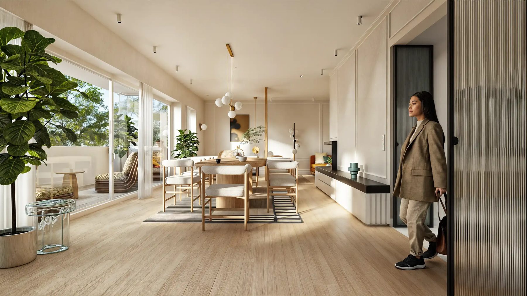 3D-Innenvisualisierung Wohnung Düsseldorf Oberkassel