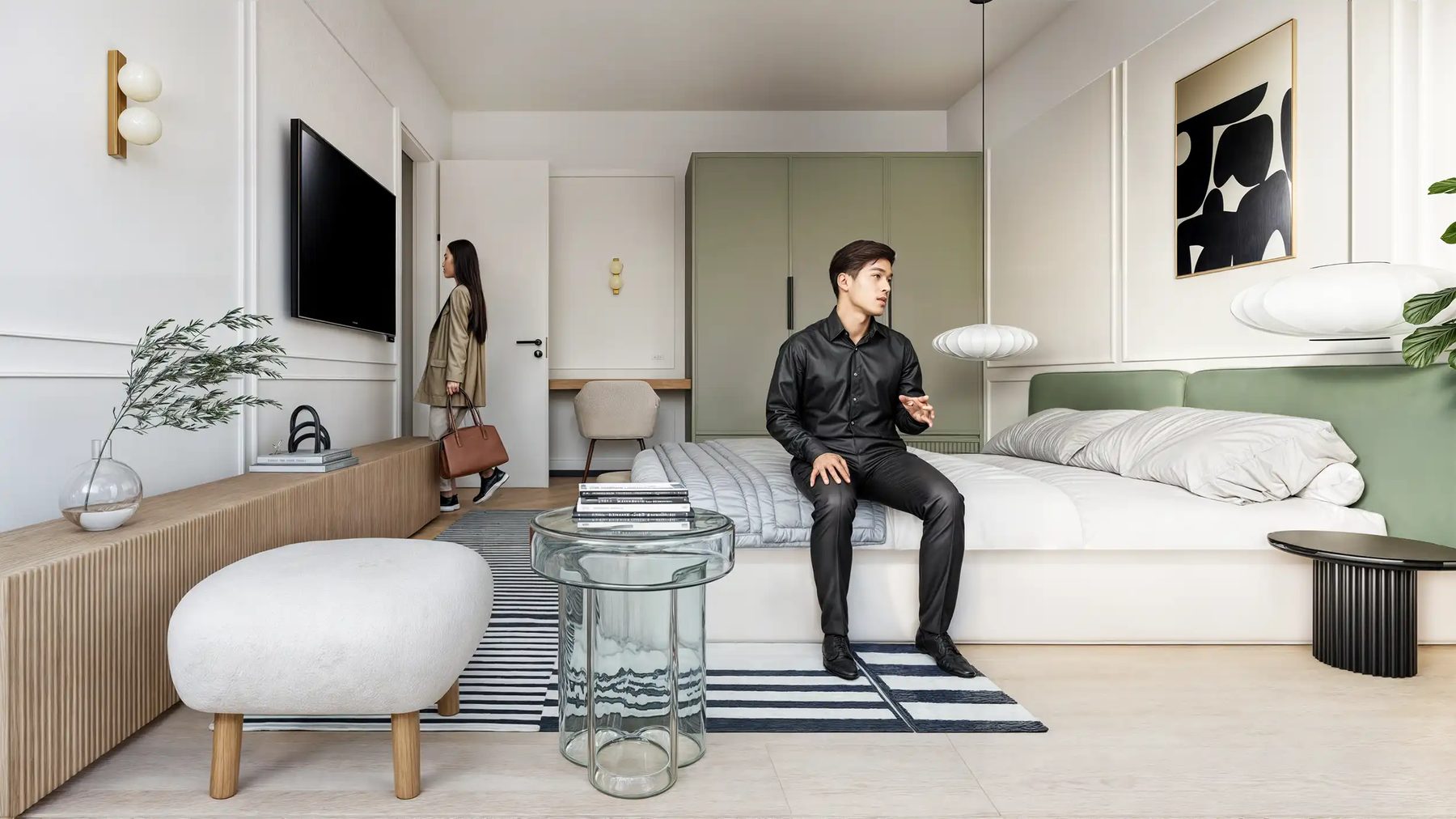 3D-Innenvisualisierung Schlafzimmer Wohnung Düsseldorf Oberkassel